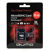 Micro SD 8Gb Qumo Class 10 с адаптером SD