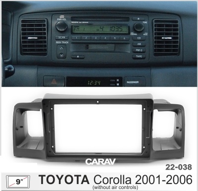 Автомагнитола Toyota Corolla 2001-2006, E120, (ASC-09MB 3/32, 22-038, WS-MTTY06), 9", серия MB, арт.TOY904MB 3/32