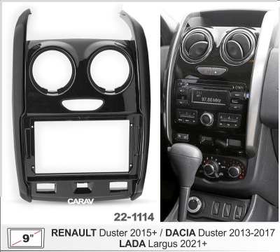 Автомагнитола Lada Largus 2021+, Renault Duster 2015+ (ASC-09WM 6/128, 22-1114, WS-MTRN03), 9", серия WM, арт. LAD9071MB 6/128