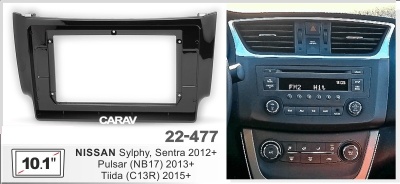 Nissan Sylphy, Sentra 2012+;Pulsar (NB17)2013+;Tiida (C13R), 10,2", арт. 22-477