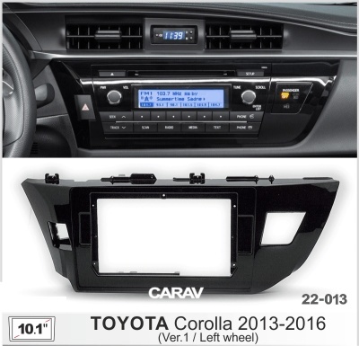 Автомагнитола Toyota Corolla 2013-2016, E160, (ASC-10MB8 2/32, 22-013 (22-461), WS-MTTY06), 10", серия MB, арт.TOY1031MB8 2/32