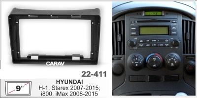 Автомагнитола Hyundai H-1, Starex 2007-2015, (ASC-09MB 6/128, 22-411, WS-MTKI08)9", черная., серия MB, арт.HYD9160MB 6/128