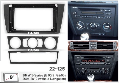 BMW 3-Series (E90/91/92/93) 2004-2012 (без навигации), 9", арт. 22-125
