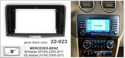 M.Benz M-klasse (W164) 2005-2011; GL-Klasse (X164) 2006-2012, черн.глянц., 9", арт. 22-023