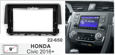 Автомагнитола Honda Civic 2016+ (ASC-09MB 2/32, 22-650, WS-MTHN03) 9", серия MB, арт.HON904MB 2/32