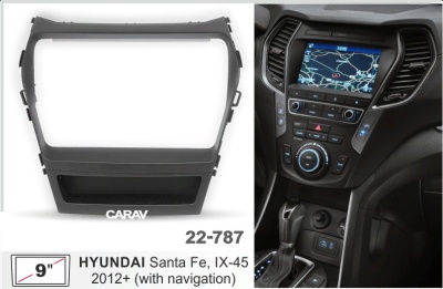 Hyundai Santa Fe, iX-45 2012+ (для а.м. с навигацией), 9" арт. 22-787